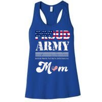 Proud Army 10th Mountain Division Mom Gift Women's Racerback Tank