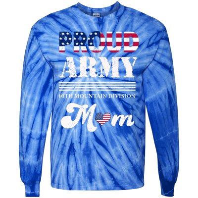 Proud Army 10th Mountain Division Mom Gift Tie-Dye Long Sleeve Shirt