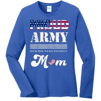 Proud Army 10th Mountain Division Mom Gift Ladies Long Sleeve Shirt