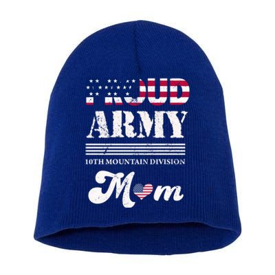 Proud Army 10th Mountain Division Mom Gift Short Acrylic Beanie