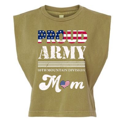 Proud Army 10th Mountain Division Mom Gift Garment-Dyed Women's Muscle Tee