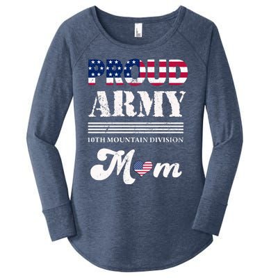 Proud Army 10th Mountain Division Mom Gift Women's Perfect Tri Tunic Long Sleeve Shirt