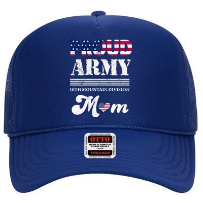 Proud Army 10th Mountain Division Mom Gift High Crown Mesh Back Trucker Hat