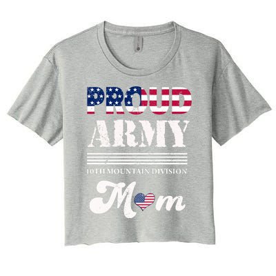 Proud Army 10th Mountain Division Mom Gift Women's Crop Top Tee