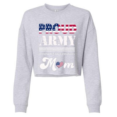 Proud Army 10th Mountain Division Mom Gift Cropped Pullover Crew