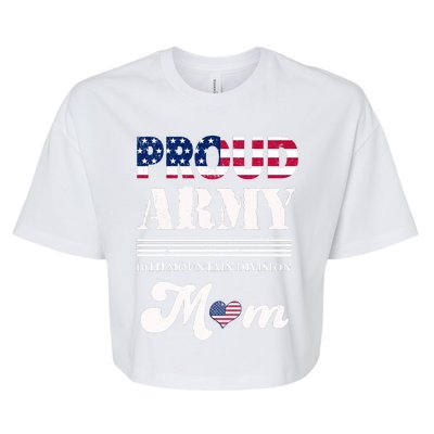 Proud Army 10th Mountain Division Mom Gift Bella+Canvas Jersey Crop Tee