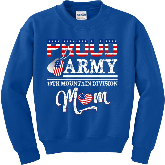 Proud Army 10th Mountain Division Mom Great Gift Kids Sweatshirt