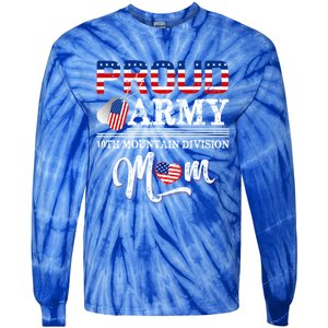 Proud Army 10th Mountain Division Mom Cool Gift Tie-Dye Long Sleeve Shirt