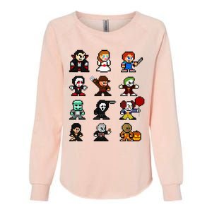 Pixel Art 8bit Horror Halloween Scary Character Womens California Wash Sweatshirt