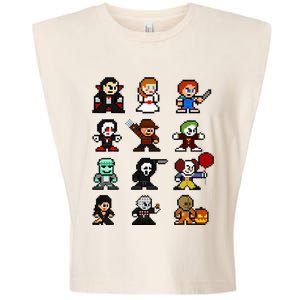 Pixel Art 8bit Horror Halloween Scary Character Garment-Dyed Women's Muscle Tee