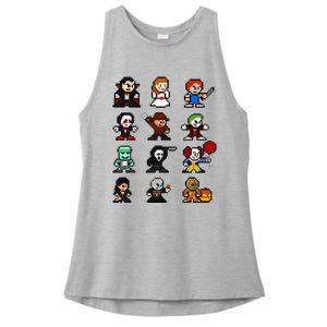 Pixel Art 8bit Horror Halloween Scary Character Ladies PosiCharge Tri-Blend Wicking Tank