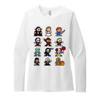 Pixel Art 8bit Horror Halloween Scary Character Womens CVC Long Sleeve Shirt