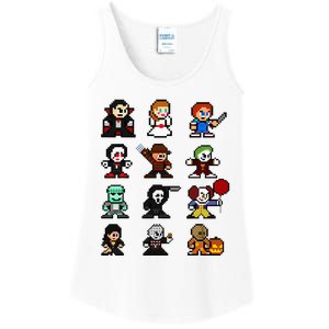 Pixel Art 8bit Horror Halloween Scary Character Ladies Essential Tank