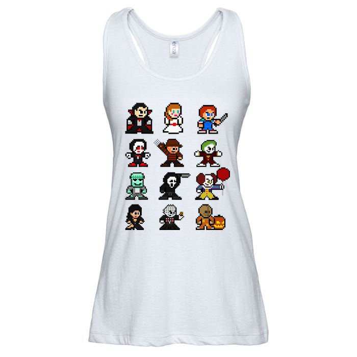 Pixel Art 8bit Horror Halloween Scary Character Ladies Essential Flowy Tank