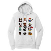 Pixel Art 8bit Horror Halloween Scary Character Women's Pullover Hoodie