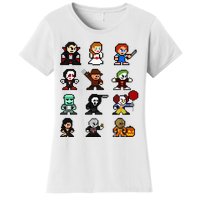 Pixel Art 8bit Horror Halloween Scary Character Women's T-Shirt