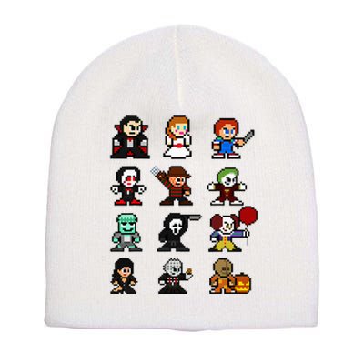 Pixel Art 8bit Horror Halloween Scary Character Short Acrylic Beanie