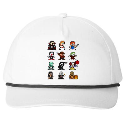 Pixel Art 8Bit Horror Halloween Scary Character Video Games Snapback Five-Panel Rope Hat