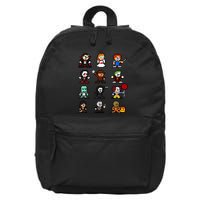 Pixel Art 8bit Horror Halloween Scary Character Video Games 16 in Basic Backpack