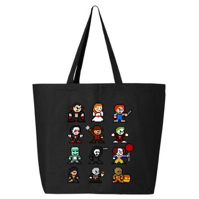 Pixel Art 8bit Horror Halloween Scary Character Video Games 25L Jumbo Tote