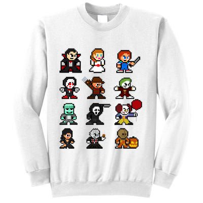 Pixel Art 8bit Horror Halloween Scary Character Video Games Sweatshirt