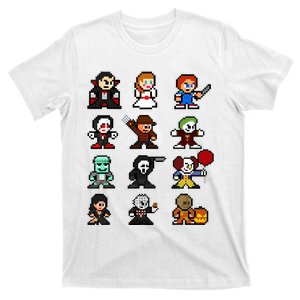 Pixel Art 8bit Horror Halloween Scary Character Video Games T-Shirt