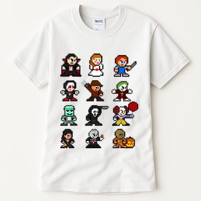 Pixel Art 8bit Horror Halloween Scary Character Video Games Tall T-Shirt