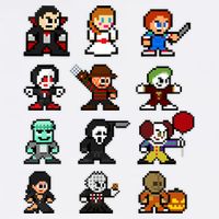 Pixel Art 8bit Horror Halloween Scary Character Video Games Sustainable Bucket Hat