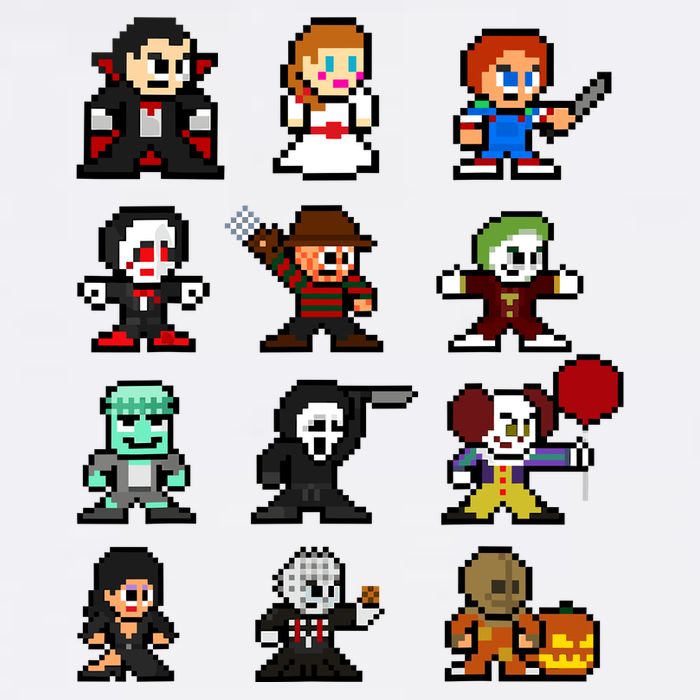 Pixel Art 8bit Horror Halloween Scary Character Video Games Sustainable Bucket Hat