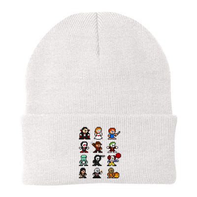 Pixel Art 8bit Horror Halloween Scary Character Video Games Beanie
