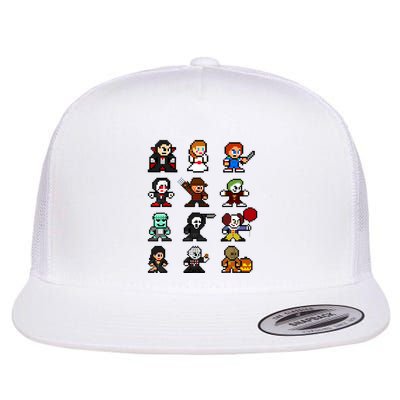 Pixel Art 8bit Horror Halloween Scary Character Video Games Flatbill Hat