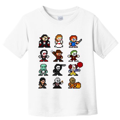 Pixel Art 8bit Horror Halloween Scary Character Video Games Toddler T-Shirt
