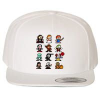 Pixel Art 8bit Horror Halloween Scary Character Video Games Wool Snapback Cap