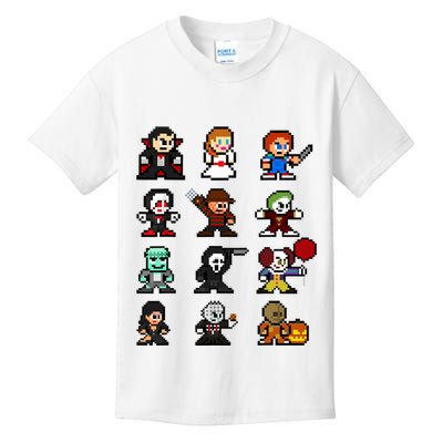 Pixel Art 8bit Horror Halloween Scary Character Video Games Kids T-Shirt