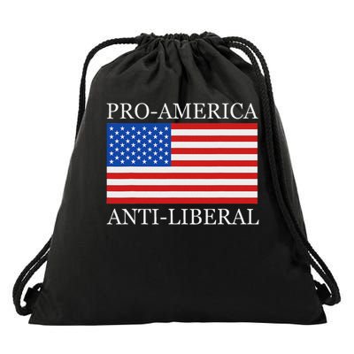 Pro American Anti Liberal S For Conservative Republican Drawstring Bag