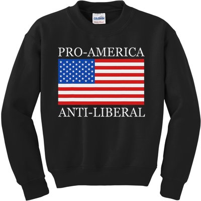 Pro American Anti Liberal S For Conservative Republican Kids Sweatshirt