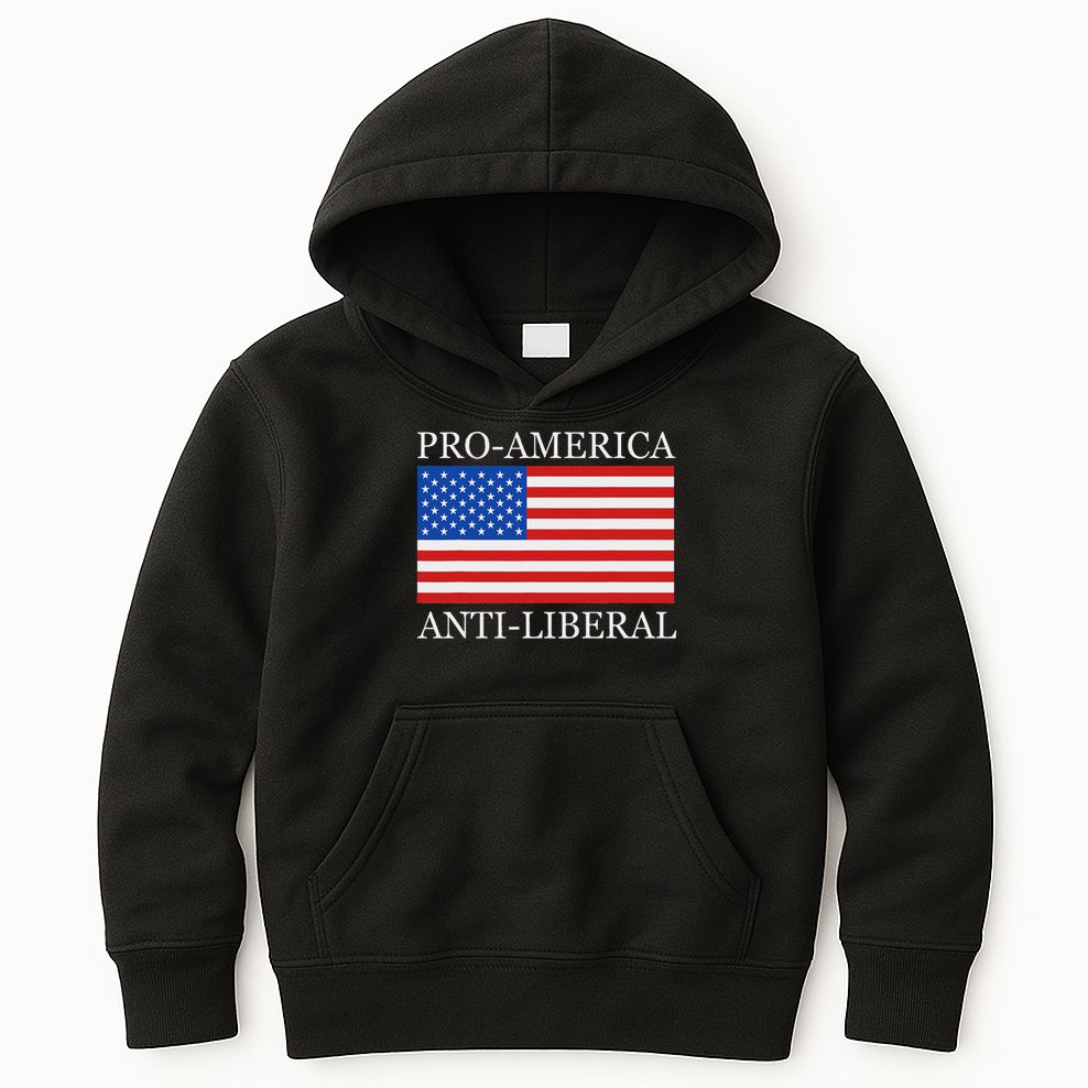 Pro American Anti Liberal S For Conservative Republican Kids Hoodie