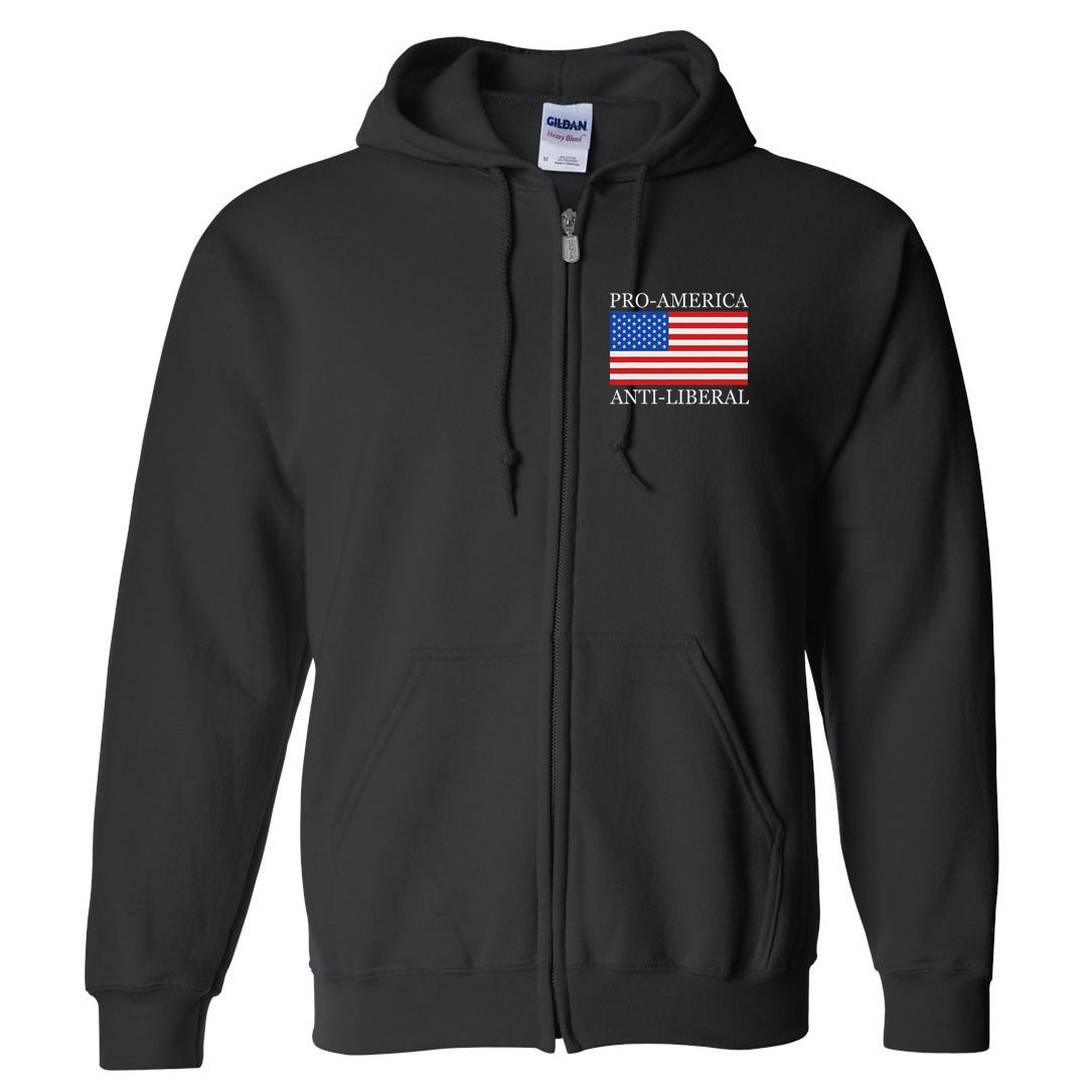 Pro American Anti Liberal S For Conservative Republican Full Zip Hoodie