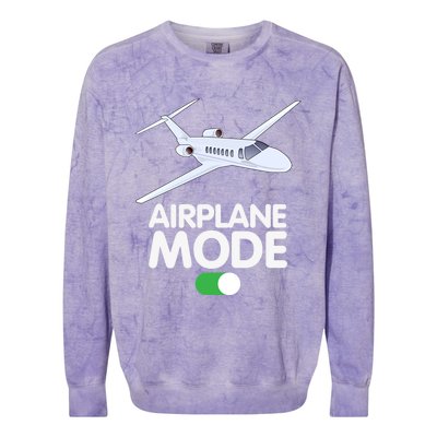 Pilot Aviation Airplane Mode On Great Gift Colorblast Crewneck Sweatshirt