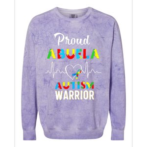 Proud Autism Abuela Autism Awareness Warrior Matching Family Colorblast Crewneck Sweatshirt