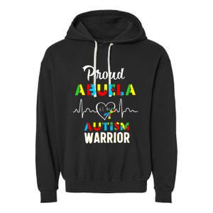 Proud Autism Abuela Autism Awareness Warrior Matching Family Garment-Dyed Fleece Hoodie