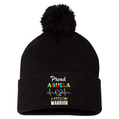 Proud Autism Abuela Autism Awareness Warrior Matching Family Pom Pom 12in Knit Beanie