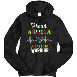 Proud Autism Abuela Autism Awareness Warrior Matching Family Tie Dye Hoodie