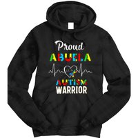 Proud Autism Abuela Autism Awareness Warrior Matching Family Tie Dye Hoodie