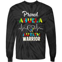 Proud Autism Abuela Autism Awareness Warrior Matching Family Tie-Dye Long Sleeve Shirt