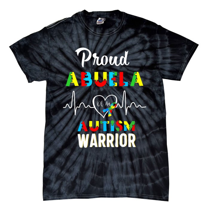 Proud Autism Abuela Autism Awareness Warrior Matching Family Tie-Dye T-Shirt