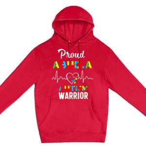 Proud Autism Abuela Autism Awareness Warrior Matching Family Premium Pullover Hoodie