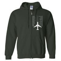 Pilot & Aviation Airplane Full Zip Hoodie