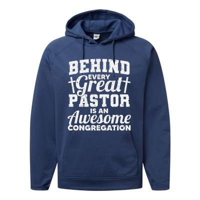 Pastor Appreciation Art Preacher Clergy Christian Performance Fleece Hoodie