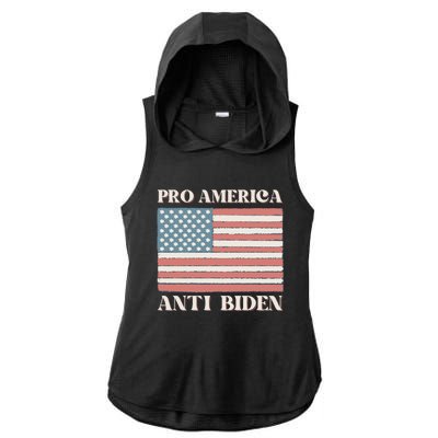 Pro America Anti Biden Ladies PosiCharge Tri-Blend Wicking Draft Hoodie Tank